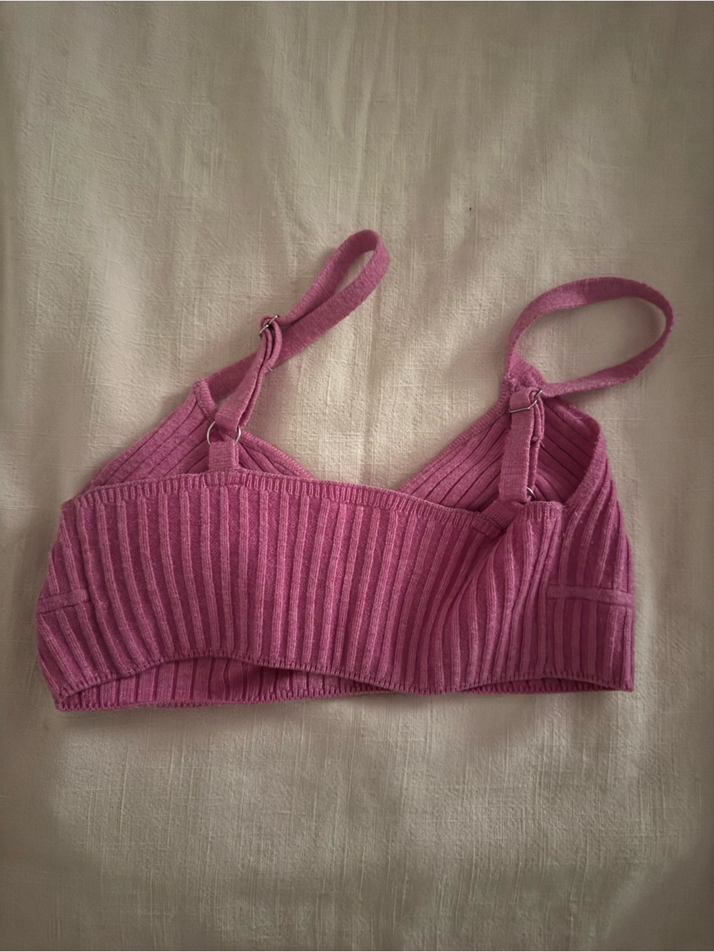 Women's Ribbed Bralette - Pink - Picture 3 of 3